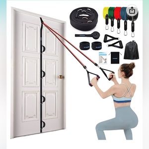 Over door exercise bands with various weights